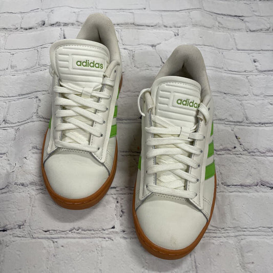 Cream Sneakers with Green Stripes