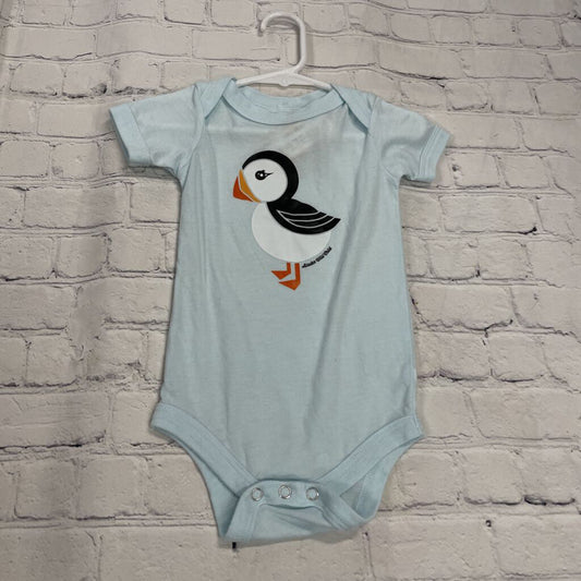 Blue Short Sleeved Puffin Onesie