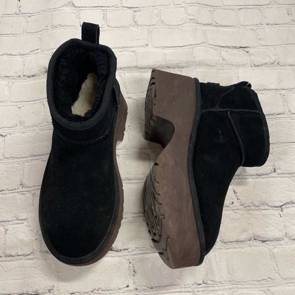 Black Platform Heel Booties