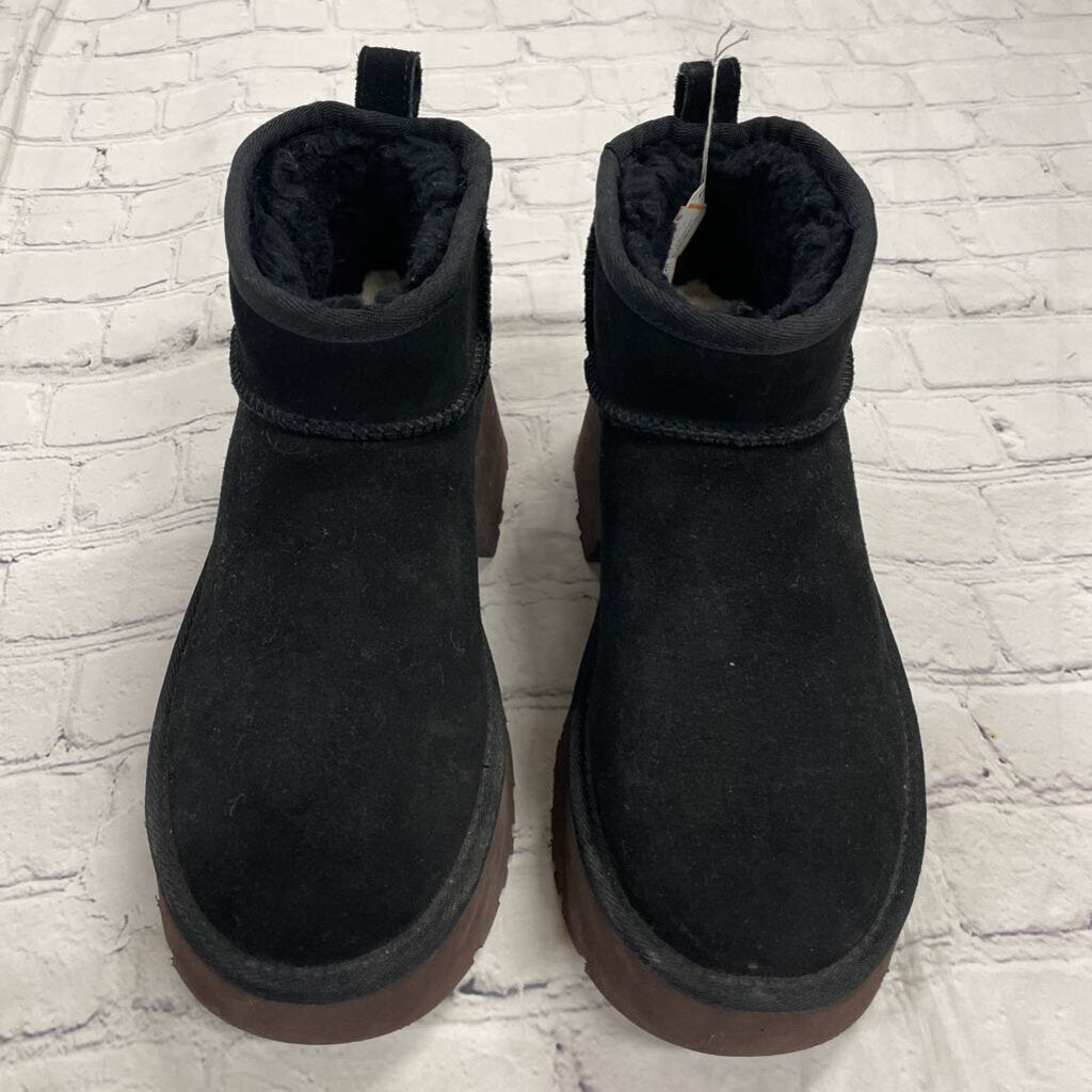 Black Platform Heel Booties
