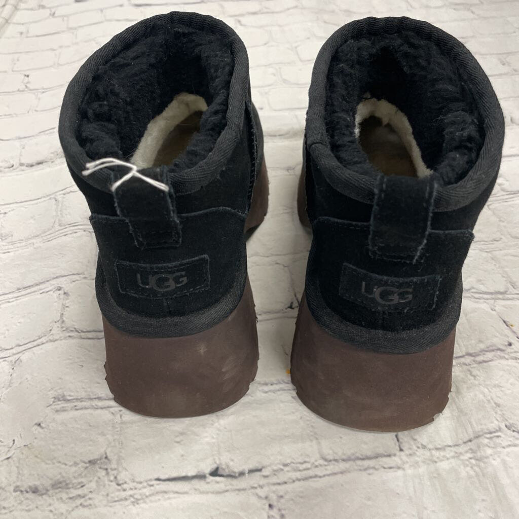 Black Platform Heel Booties