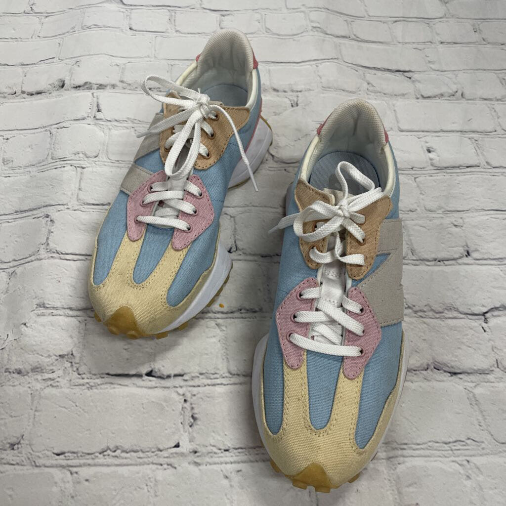 Blue, Pink & Yellow Color Block Sneakers