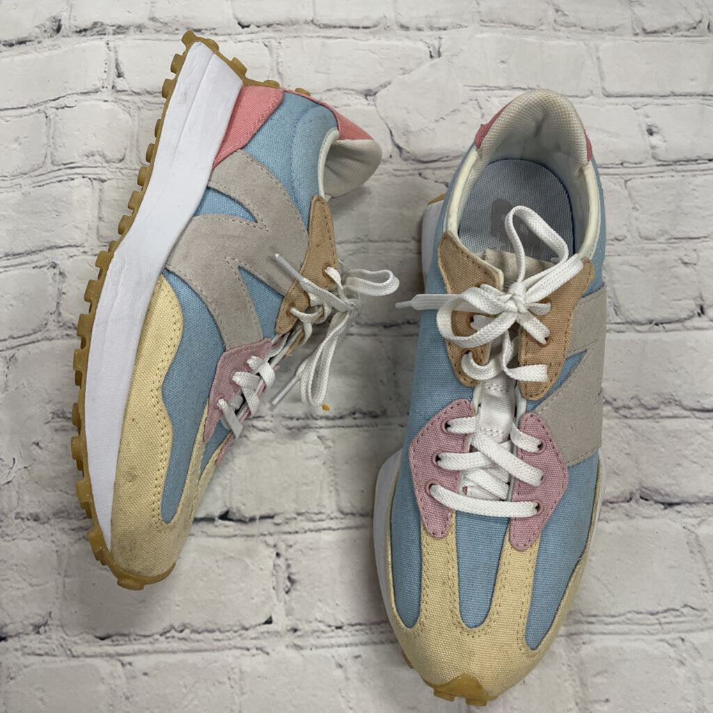 Blue, Pink & Yellow Color Block Sneakers