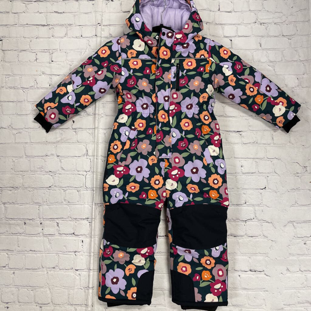 Green Snowsuit with Floral Design