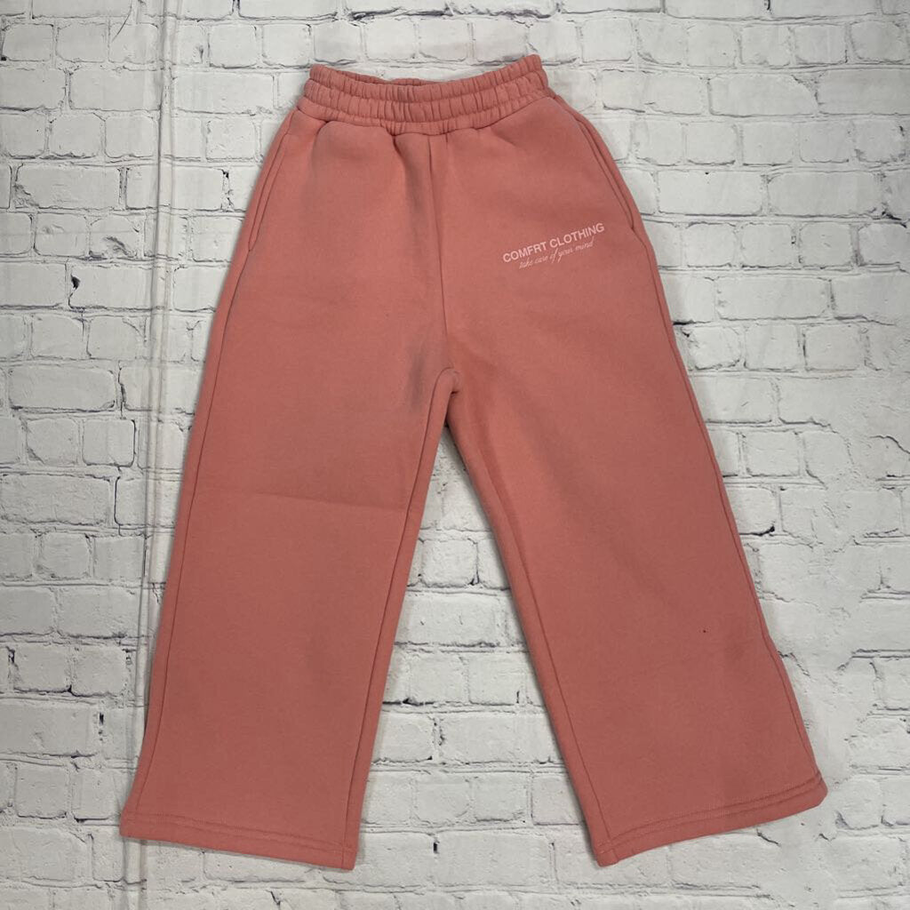 Salmon Pink Sweatpants with Side Logo