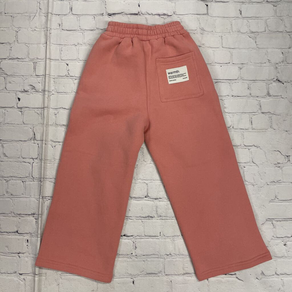 Salmon Pink Sweatpants with Side Logo