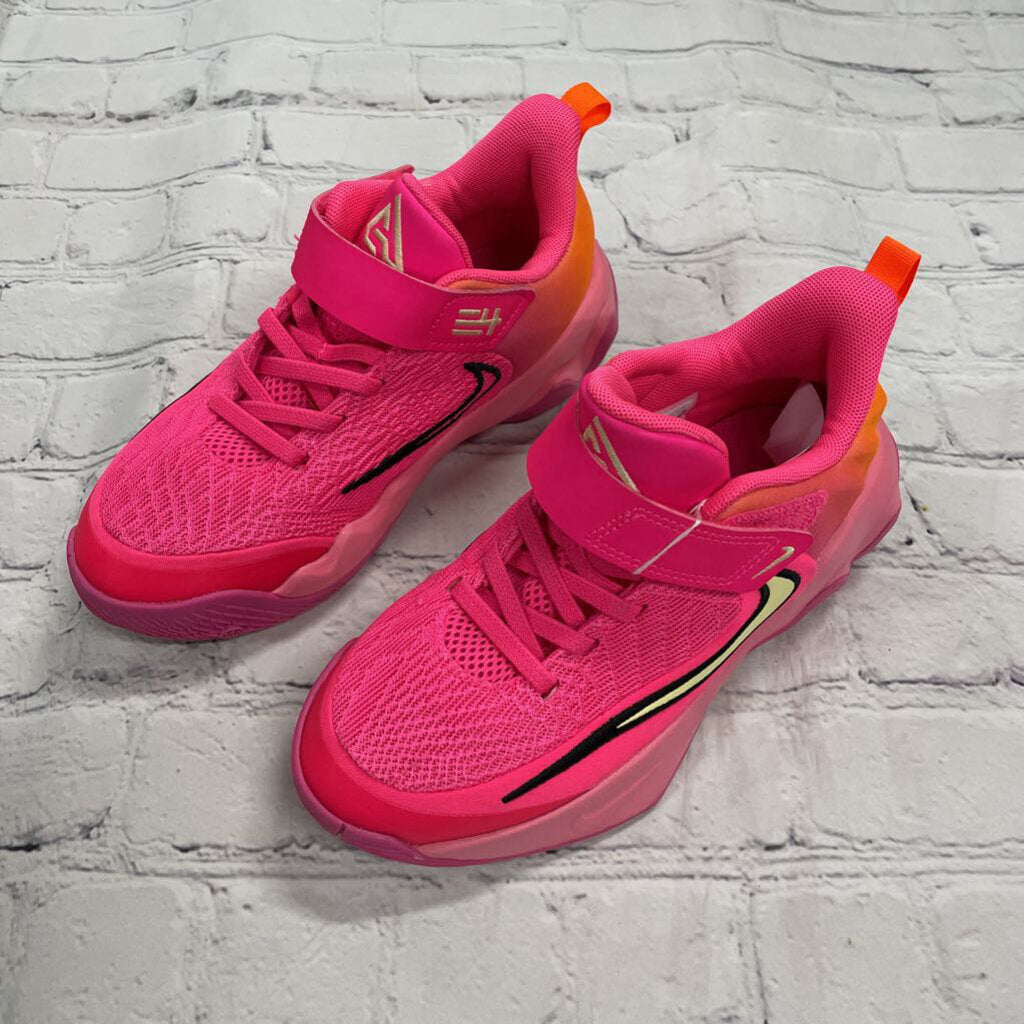 Neon Pink Velcro Sneakers with Orange Ombre