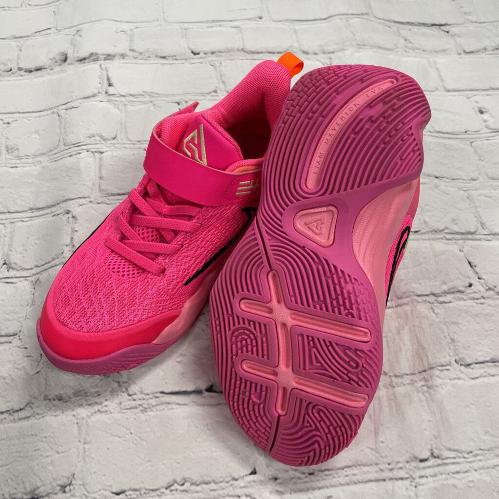 Neon Pink Velcro Sneakers with Orange Ombre